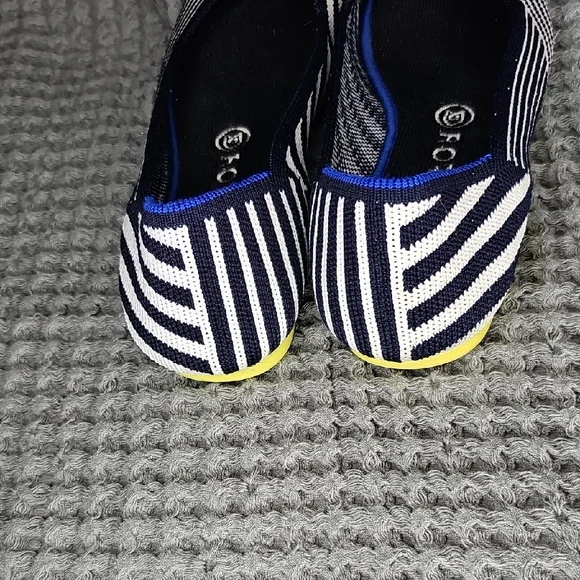 Rothy's Women's Blue and White Striped mixed striped ballet flat - Picture 2 of 8